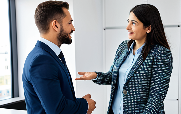 Building Trust & Open Communication**
A professional team meeting in a modern, bright office. A female manager in a modest business dress is actively listening to a male employee who is presenting. The atmosphere is collaborative and positive. fully clothed, appropriate attire, safe for work, perfect anatomy, natural proportions, professional photography, high quality, professional, family-friendly.
**