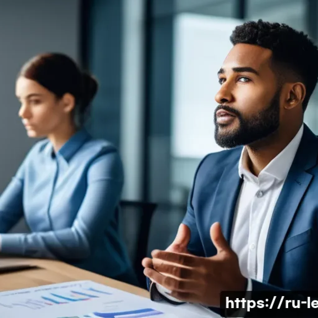 리더십 코칭과 경력 관리 전략 - A professional business leader in a modern office setting, demonstrating emotional intelligence by c...