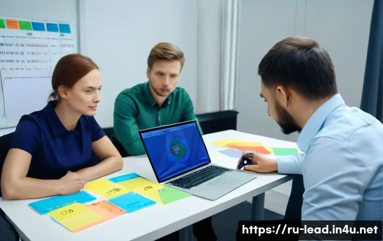 리더십 코칭을 위한 연습 방법 - ) A photorealistic, ultra-detailed scene of an emergency release role‑play in a modern Moscow office...